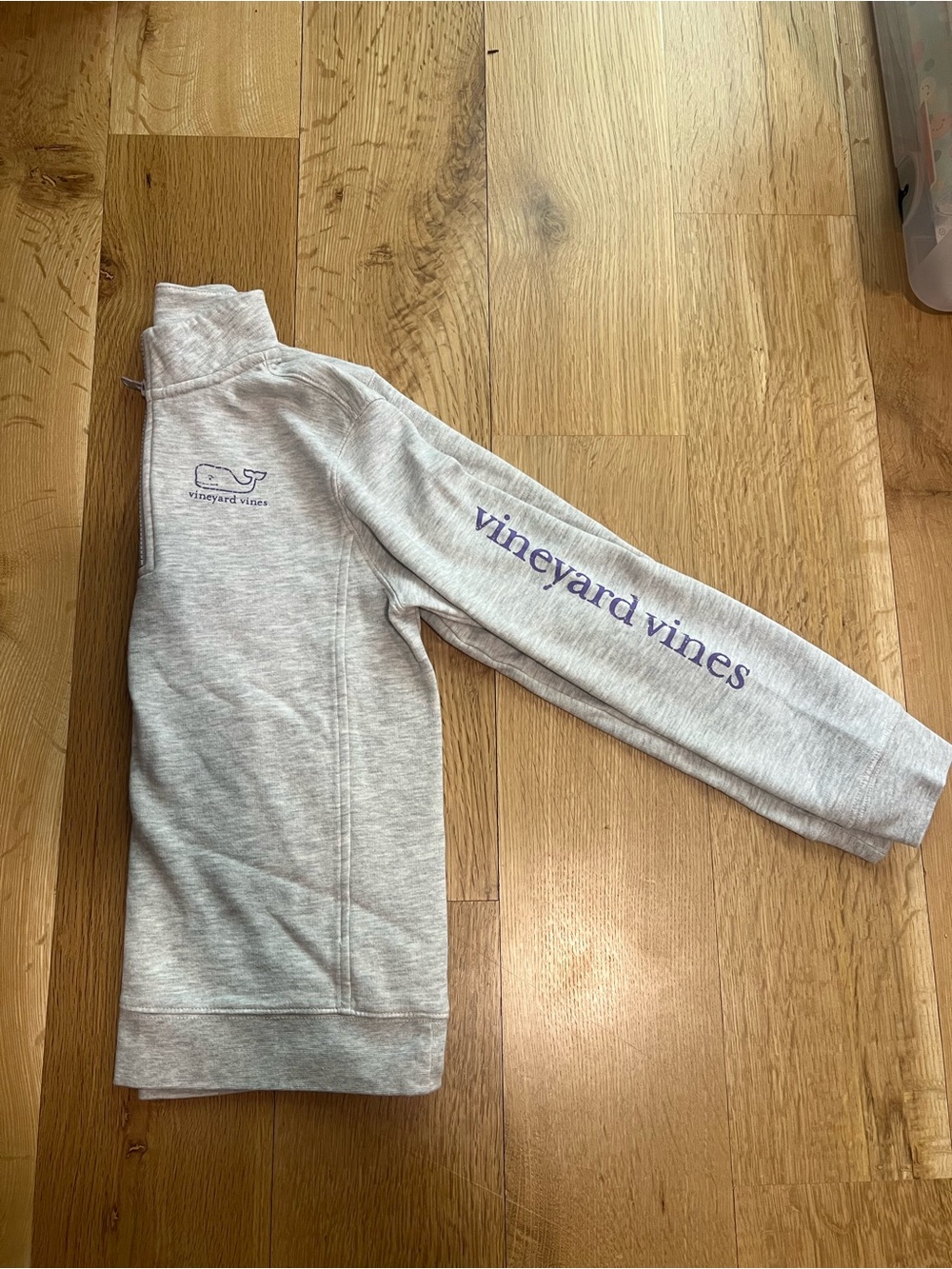 Vineyard Vines Gray Quarter Zip with Purple Whale Logo
